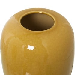 Vase Alexandra House Living Mustard Ceramic Shiny 16 x 16 x 27 cm