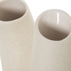 Vase Alexandra House Living Beige aus Keramik Gesichtet 16 x 33 x 37 cm