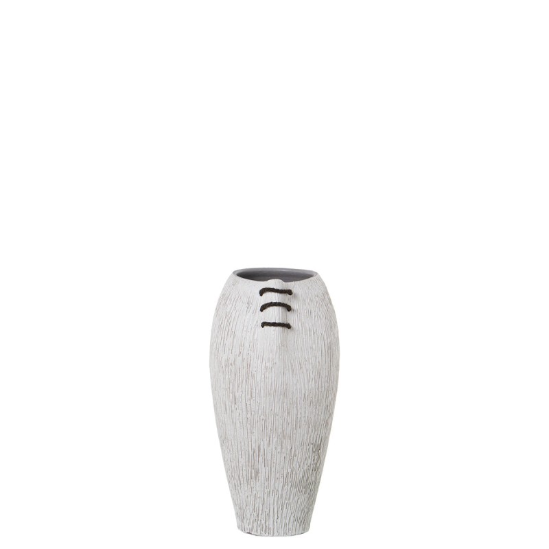 Vase Alexandra House Living White Ceramic Stripes 22 x 22 x 40 cm