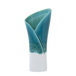 Vase Alexandra House Living Bleu Blanc Céramique 10 x 14 x 34 cm