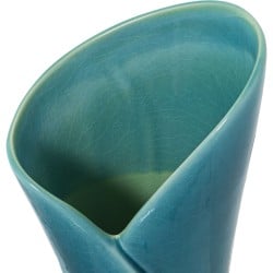 Vase Alexandra House Living Bleu Blanc Céramique 10 x 14 x 34 cm