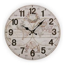 Horloge Murale Versa World Bois (28 x 28 x 9 cm)