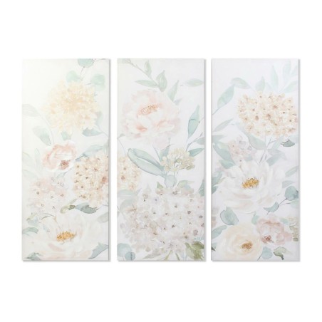 Cadre DKD Home Decor Fleurs 55 x 3 x 135 cm Shabby Chic (3 Pièces)