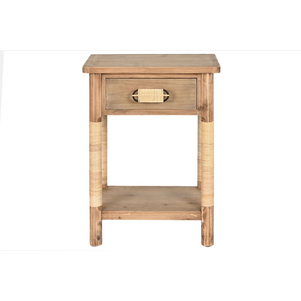 Table de Nuit Home ESPRIT Naturel Marron Clair Corde Sapin 44 x 33 x 61,5 cm