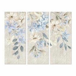 Painting DKD Home Decor Flowers 55 x 3 x 135 cm Shabby Chic (3 Pieces)