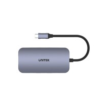 Hub USB Unitek D1071A Schwarz Silberfarben