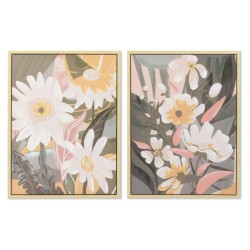 Cadre DKD Home Decor 60 x 4 x 80 cm Fleurs Scandinave (2 Unités)