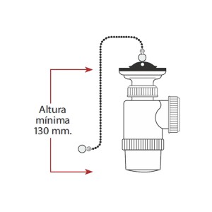 Spülbecken Siphon Mirtak v70 Kunststoff PVC