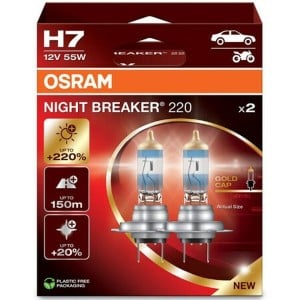 Car Bulb Osram NIGHT BREAKER 220 58 W 55 W PX26D 3550 K 12 V (2 Units)