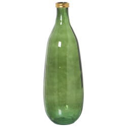 Floor vase Alexandra House Living Green Golden Crystal 25 x 25 x 70 cm