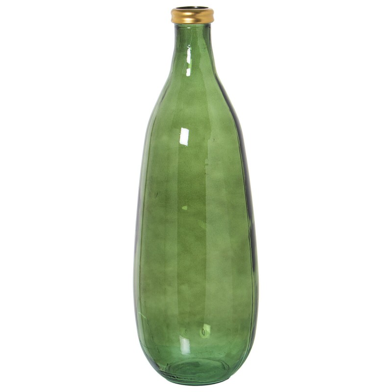 Floor vase Alexandra House Living Green Golden Crystal 25 x 25 x 70 cm