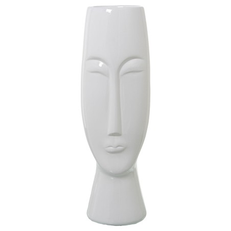 Vase Alexandra House Living Weiß aus Keramik Brillant Gesicht 16 x 15 x 47 cm