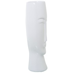 Vase Alexandra House Living Blanc Céramique Brillant Visage 16 x 15 x 47 cm