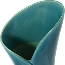 Vase Alexandra House Living Bleu Blanc Céramique 12 x 16 x 38 cm