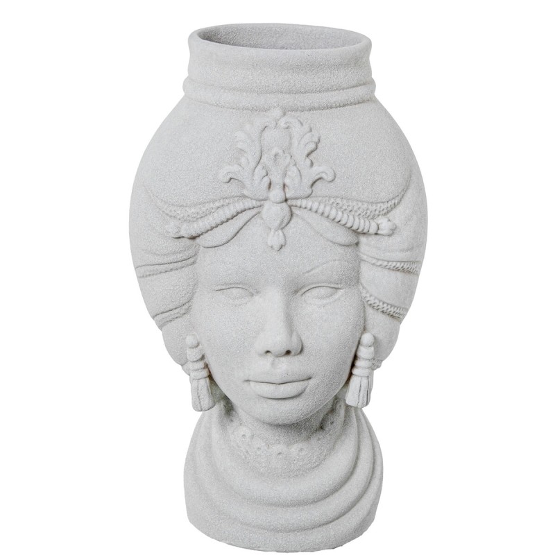 Vase Alexandra House Living Blanc Céramique Africaine 21 x 21 x 39 cm