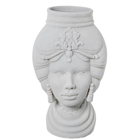 Vase Alexandra House Living White Ceramic African Woman 21 x 21 x 39 cm