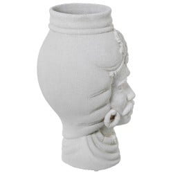 Vase Alexandra House Living Blanc Céramique Africain 21 x 21 x 39 cm