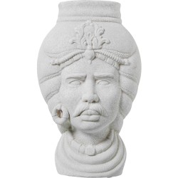 Vase Alexandra House Living White Ceramic African Man 21 x 21 x 39 cm