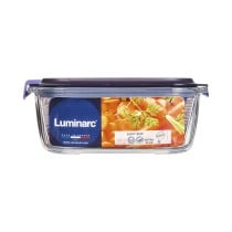 Hermetic Lunch Box Luminarc Easy Box Blue Glass (6 Units) (1,22 L)