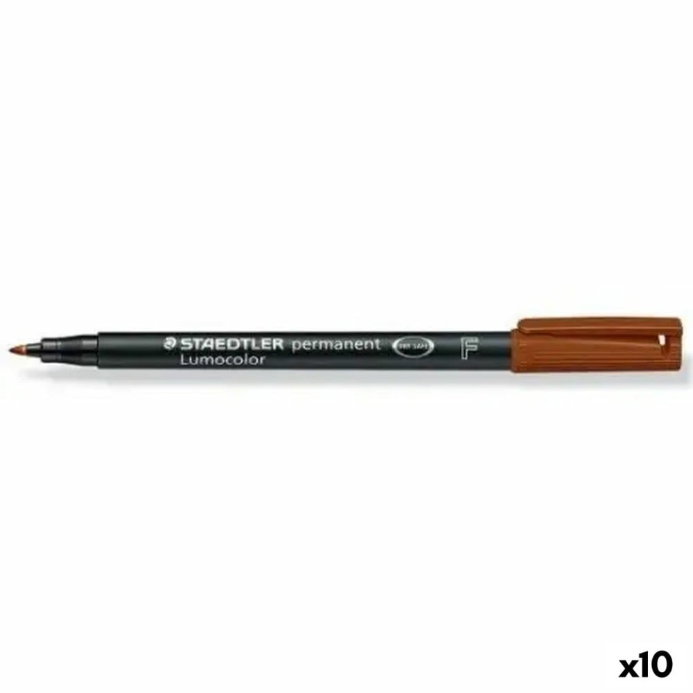 Marqueur permanent Staedtler Lumocolor Marron (10 Unités)