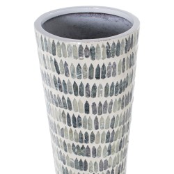 Vase de sol Alexandra House Living Blanc Nacre noire 21 x 21 x 87 cm