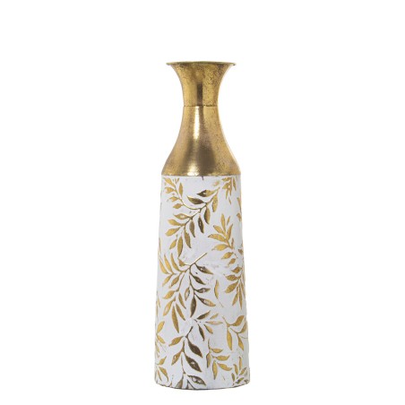 Bodenvase Alexandra House Living Weiß Gold Metall 14 x 14 x 48 cm