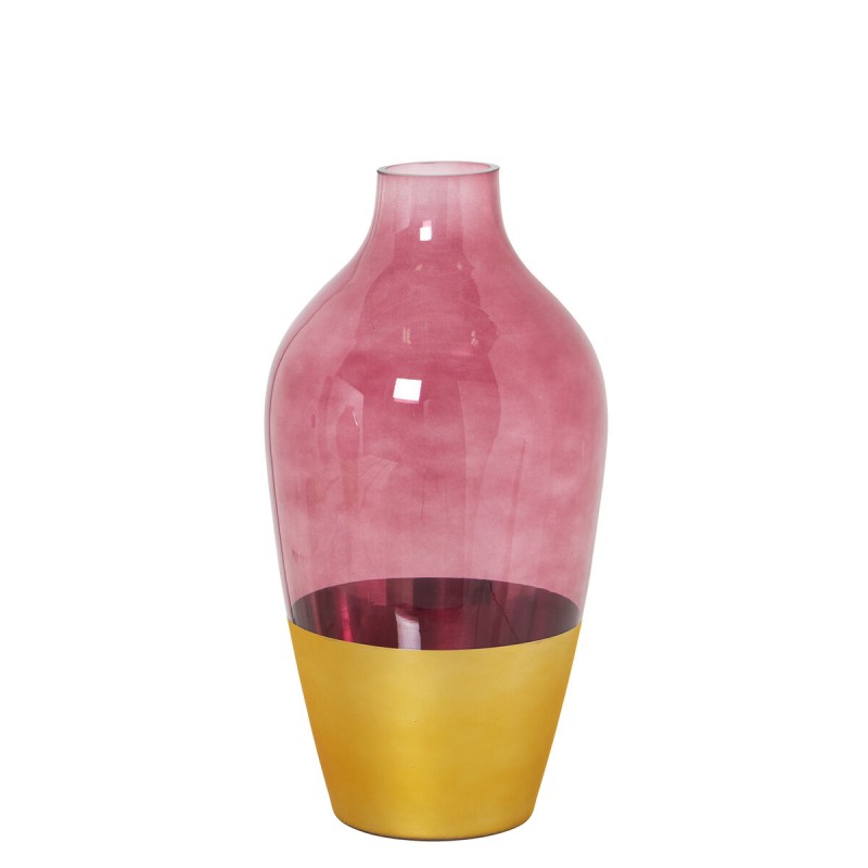 Vase Alexandra House Living Doré Verre 13 x 13 x 26 cm