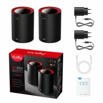 Amplificateur Wifi Cudy M3000(2-PACK)-BLACK Rouge Noir/Rouge RJ45 Ethernet WAN Wi-Fi