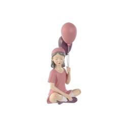 Deko-Figur Home ESPRIT Rosa Violett chica 10,5 x 7,5 x 21 cm