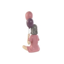 Deko-Figur Home ESPRIT Rosa Violett chica 10,5 x 7,5 x 21 cm