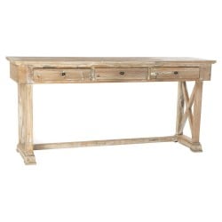 Console DKD Home Decor MB-172724 184,5 x 48 x 86 cm Blanc Marron Clair Pin