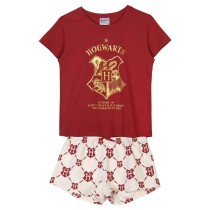 Sommer-Schlafanzug Harry Potter Rot Damen Dunkelrot