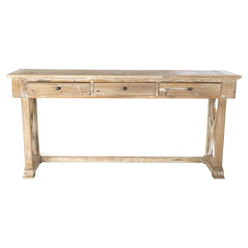 Console DKD Home Decor MB-172724 184,5 x 48 x 86 cm Blanc Marron Clair Pin