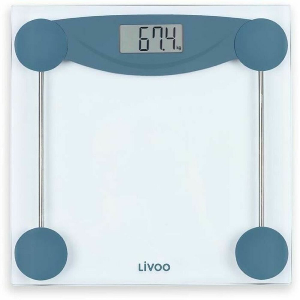 Balance Numérique de Salle de Bain Livoo DOM426B Bleu Verre trempé 180 kg