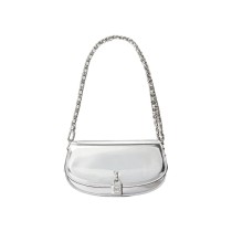 Sac à Bandoulière Michael Kors MILA Argenté 21 x 13 x 6 cm