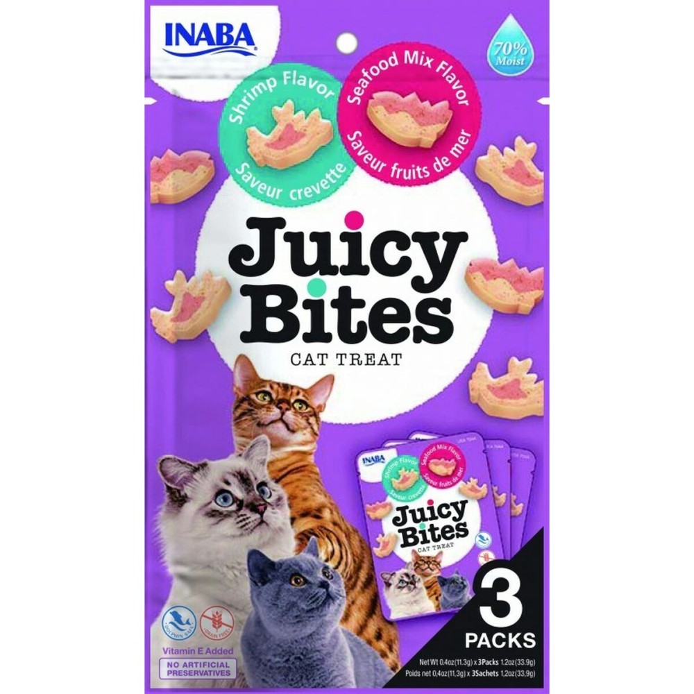 Snack für Katze Inaba Juicy Bites 3 x 11,3 g Meeresfrüchte