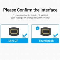 Mini-DisplayPort-Kabel zu HDMI Vention HBCBB 10 cm Schwarz