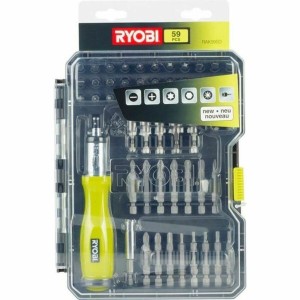 Bit set with screwdriver Ryobi RAK59SD 59 Pieces Flat Pozidriv Torx