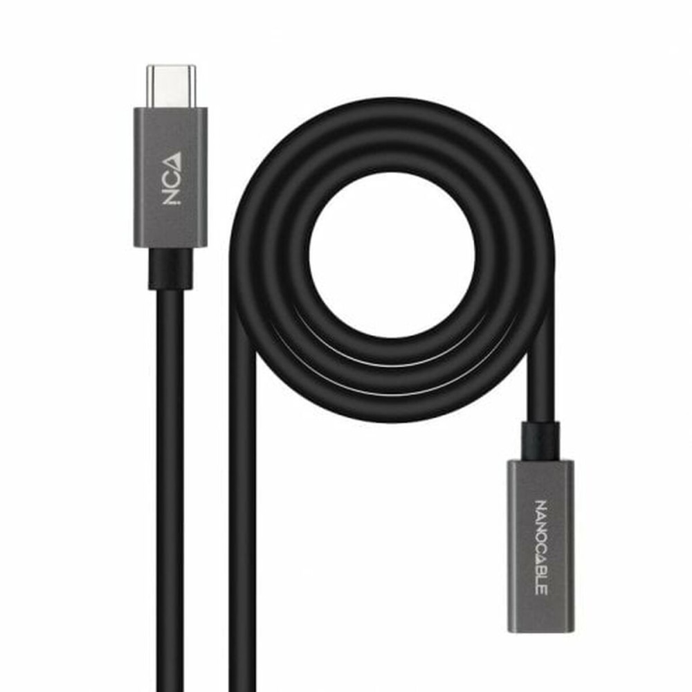 Verlängerungskabel mit USB-C NANOCABLE 10.01.4401-L150 Schwarz 1,5 m (1 Stück)