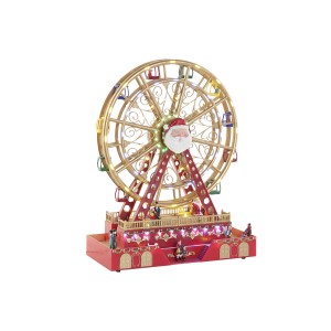 Décorations de Noël DKD Home Decor Roue à eau Rouge Multicouleur Résine Noël 38 x 17 x 49 cm