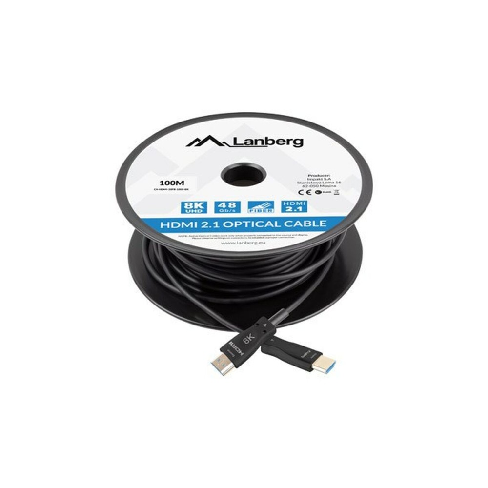 Câble HDMI Lanberg CA-HDMI-30FB-1000-BK Noir 100 m