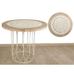 Side table Romimex Natural Wood Metal 100 x 85 x 100 cm