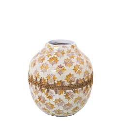 Vase Alexandra House Living Nacre noire 22 x 23 x 27 cm