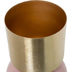 Vase Alexandra House Living Pink Golden Metal 18 x 18 x 19 cm