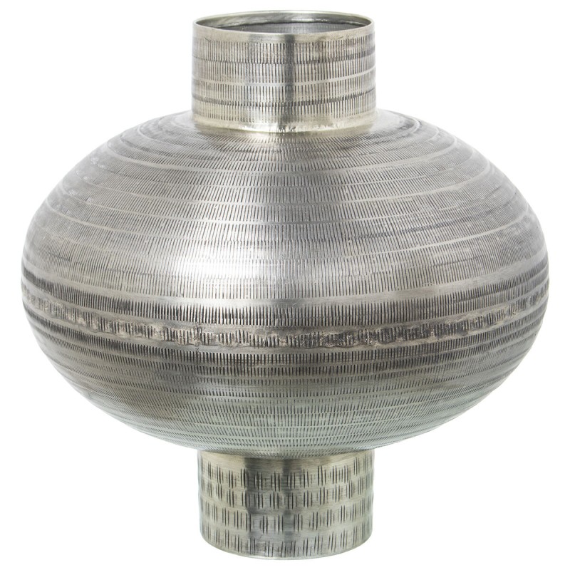 Vase Alexandra House Living Silberfarben Metall Antiker Finish 50 x 33 x 33 cm