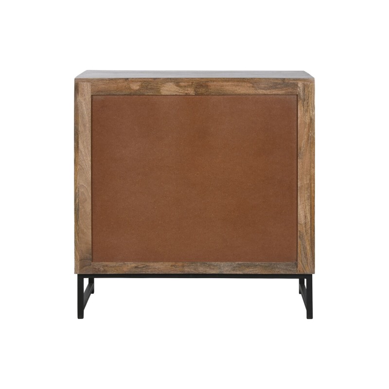 Kommode Home ESPRIT Braun Schwarz Silberfarben Mango-Holz Spiegel Indianer 80 x 38 x 80 cm