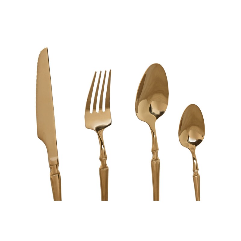 Cutlery Home ESPRIT Golden Stainless steel 3 x 1,5 x 15 cm 16 Pieces