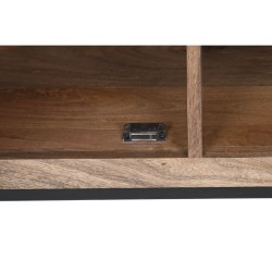 Meubles de télévision Home ESPRIT Marron Noir Argenté Bois de manguier Miroir 130 x 40 x 55,5 cm