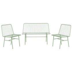 Table Set with 3 Armchairs Home ESPRIT Mint Metal 115 x 53 x 83 cm