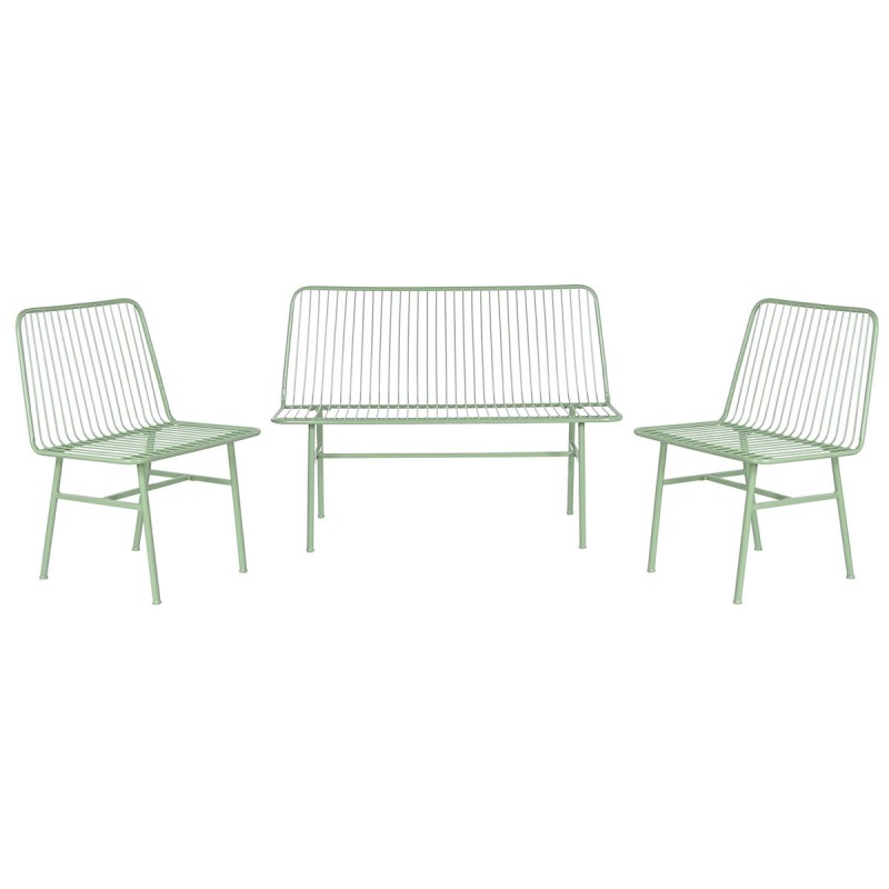 Table Set with 3 Armchairs Home ESPRIT Mint Metal 115 x 53 x 83 cm